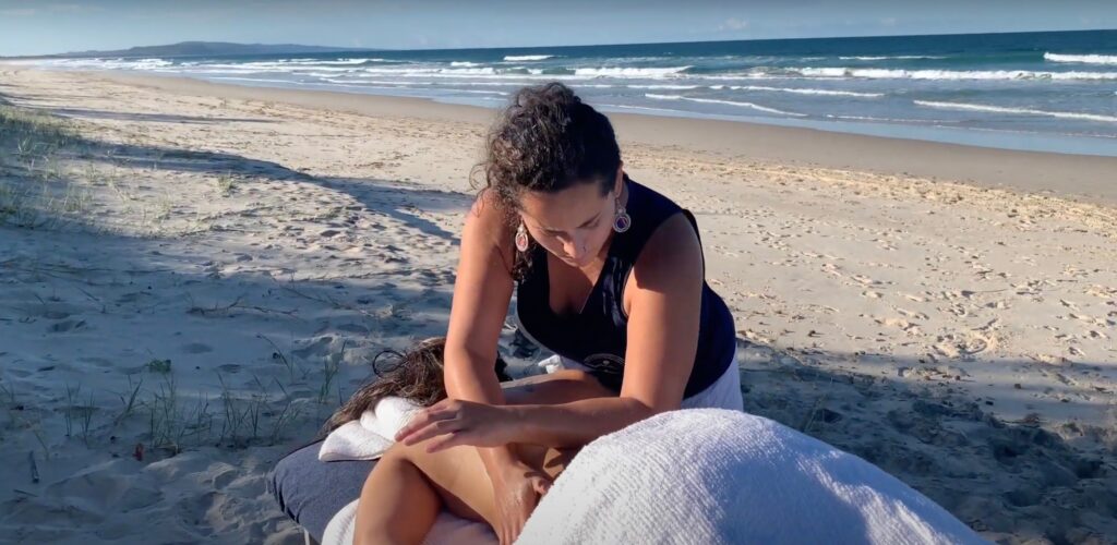 Mobile massage setup on the Sunshine Coast